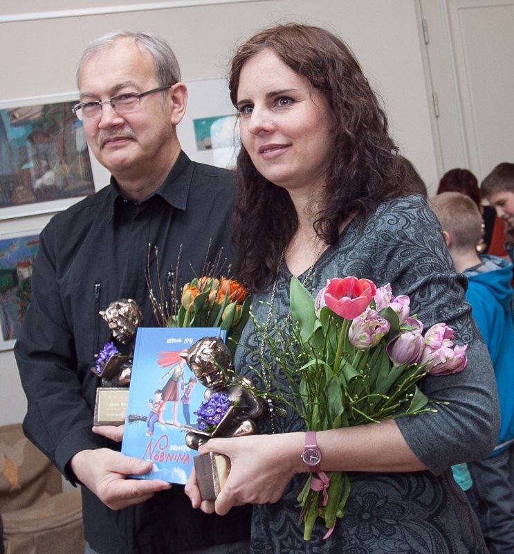 Nukitsa konkursi võitjad 2012, illustraator Heiki Ernits ja lastekirjanik Kristiina Kass