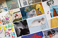 Näituse, Joostes huntidega, tööd Läti Rahvusraamatukogus