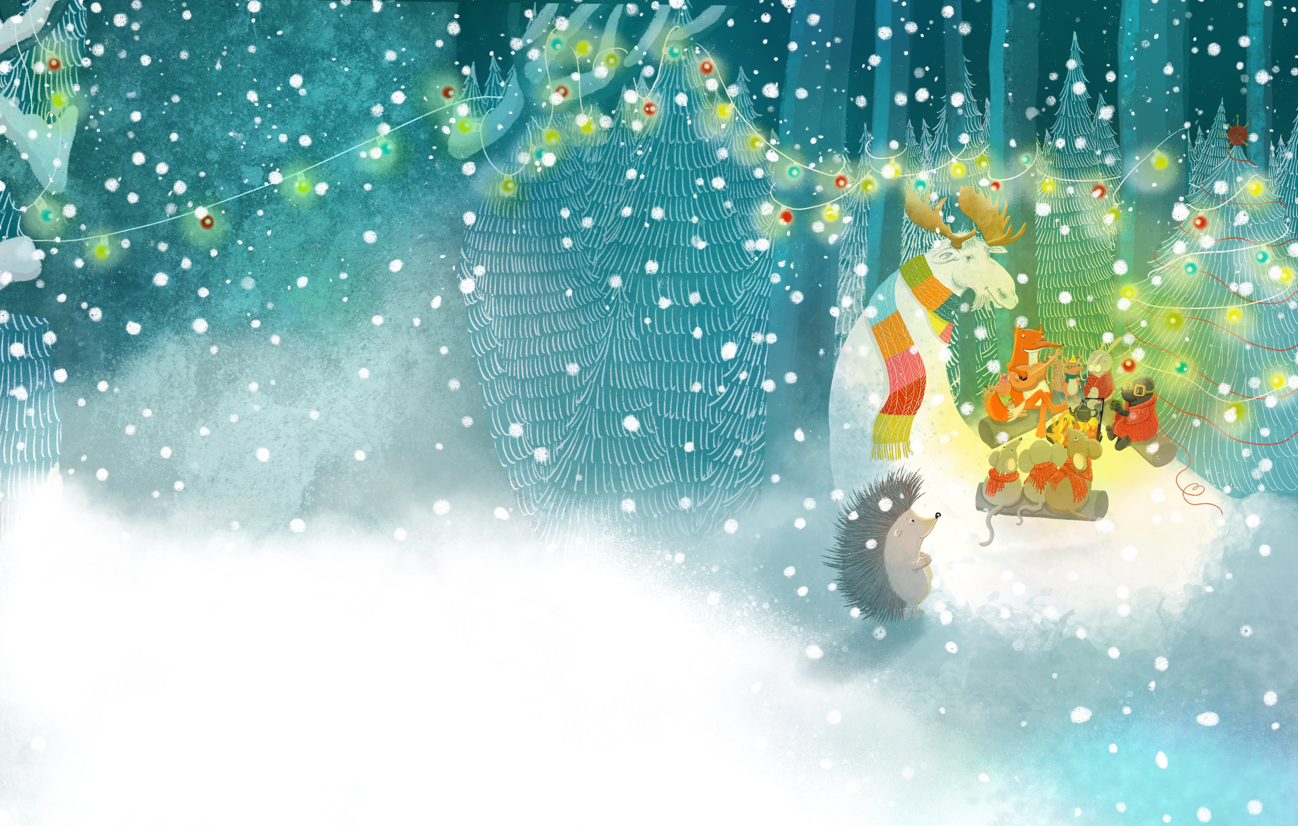 Marjo Nygårdi illustratsioon siilikese ja põdraga